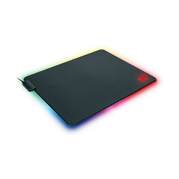 Thermaltake Level 20 RGB Alfombrilla de Ratón para Juegos, Negro, GMP-LVT-RGBHMS-01, 370 x 290 x 4 mm, Base Antiderrapante, Iluminación LED RGB, USB