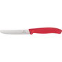Victorinox Swiss Classic Cuchillo de mesa rojo con hoja de 11 cm de acero inoxidable de sierra alta/serrado de 11 cm de hoja de acero inoxidable con mango rojo de polipropileno