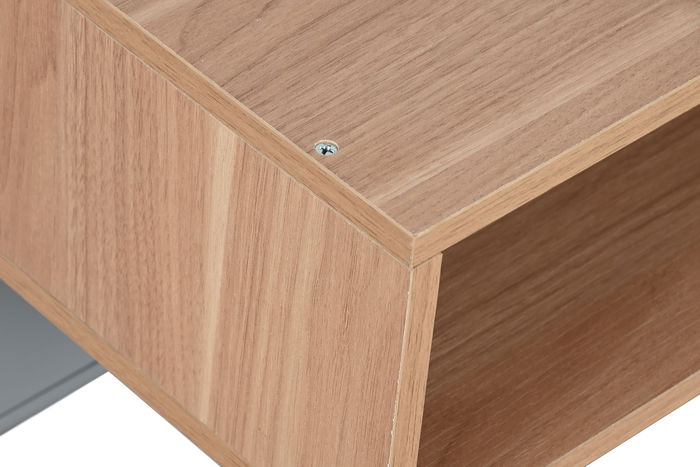 DKD Home Decor Mesita de Noche Urban Gris Natural 40 x 55 x 48 cm MDF PU