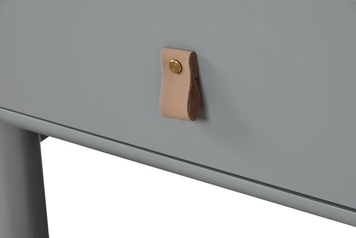 DKD Home Decor Mesita de Noche Urban Gris Natural 40 x 55 x 48 cm MDF PU