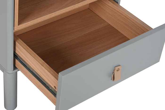 DKD Home Decor Mesita de Noche Urban Gris Natural 40 x 55 x 48 cm MDF PU