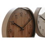 DKD Home Decor Reloj de Pared PVC Símil Madera Pack de 2