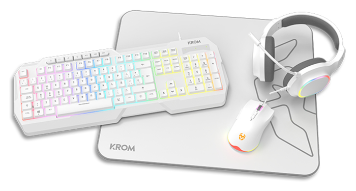 Krom Kenta Pack Gaming 4 en 1 RGB Blanco Krom Kenta Pack Gaming 4 en 1 RGB Blanco