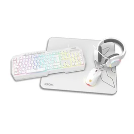 Krom Kenta Pack Gaming 4 en 1 RGB Blanco