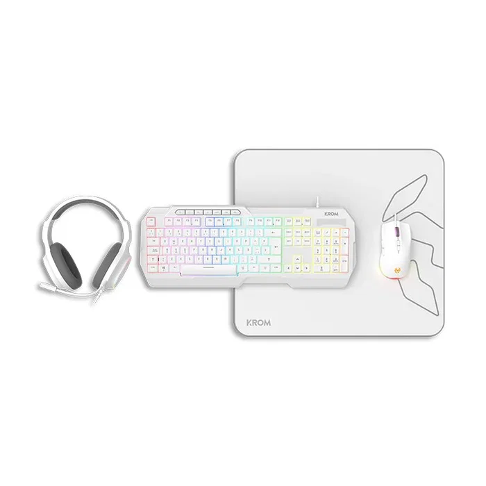 Krom Kenta Pack Gaming 4 en 1 RGB Blanco