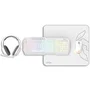 KROM Kenta Pack Gaming - Teclado RGB, Ratón, Alfombrilla y Auriculares - Color Blanco
