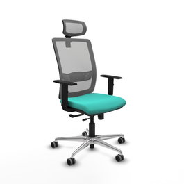 PIQUERAS Y CRESPO Silla de oficina Haches con mecanismo Sincro/Traslack Turquesa y Gris