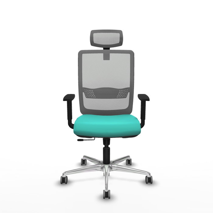 PIQUERAS Y CRESPO Silla de oficina Haches con mecanismo Sincro/Traslack Turquesa y Gris