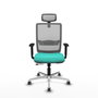 PIQUERAS Y CRESPO Silla de oficina Haches con mecanismo Sincro/Traslack Turquesa y Gris