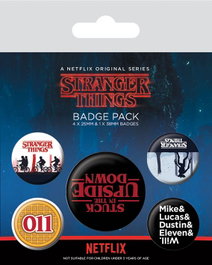 Pyramid International Stranger Things Pack 5 Chapas Upside Down