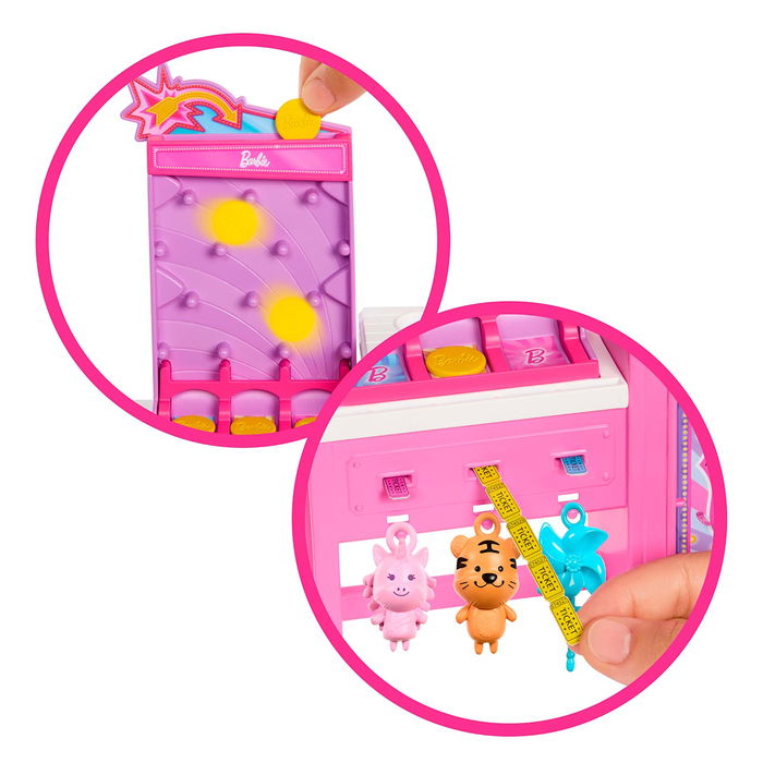 Barbie Puesto de Algodón de Azúcar JFV67 Mattel Muñeca con Accesorios para Niñas +3 Años