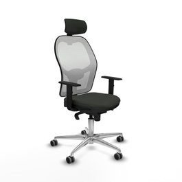 PIQUERAS Y CRESPO Silla de oficina Jorquera con mecanismo Sincro, Blanco y Negro