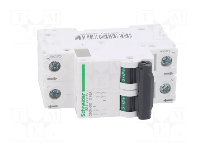 SCHNEIDER ELECTRIC ACTI9 MCB C60H-DC 16A 2P 500VDC