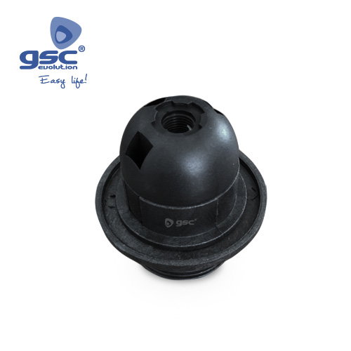 GSC Evolution Portalamparas Termoplástico con Arandela E27 Negro