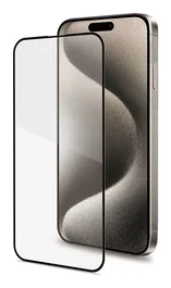 Celly FULLGLASS1081BK Protector de Pantalla Vidrio Templado 9H FULLGLASS para Apple iPhone 16 Pro Max - Negro, Transparente, 1 Pieza, Resistente a Golpes y Rayones, Anti-Huellas