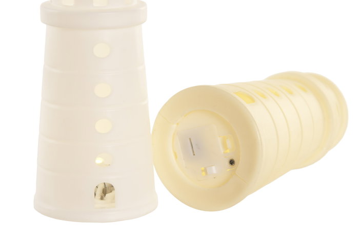 DKD Home Decor Decoracion Luminosa Basicos Blanco Crema 5 x 12 x 5 cm 12 Unidades
