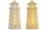 DKD Home Decor Decoracion Luminosa Basicos Blanco Crema 5 x 12 x 5 cm 12 Unidades