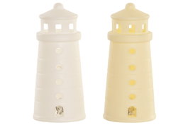 DKD Home Decor Decoracion Luminosa Basicos Blanco Crema 5 x 12 x 5 cm 12 Unidades