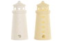 DKD Home Decor Decoracion Luminosa Basicos Blanco Crema 5 x 12 x 5 cm 12 Unidades