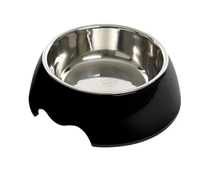 Kruuse Comedero de Melamina Negro con Bol de Acero Inoxidable 160ml Kruuse Comedero de Melamina Negro con Bol de Acero Inoxidable 160ml