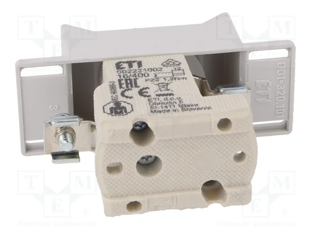 ETI POLAM Base de fusible D01 para raíl DIN 16A 400VAC 1 polo