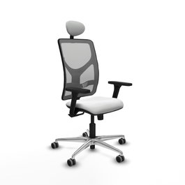 PIQUERAS Y CRESPO Silla de oficina Motilla con Mecanismo Sincro, Blanco y Gris