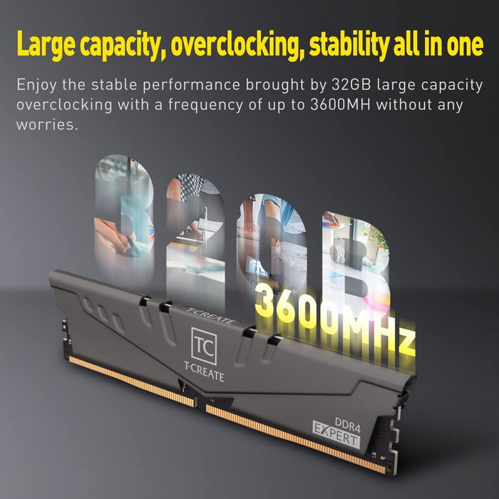 Team Group T-CREATE EXPERT 32 GB (2 x 16 GB) DDR4 3600 MHz CL18 DIMM DDR4-3600 TTCED432G3600HC18JDC01 Team Group T-CREATE EXPERT 32 GB (2 x 16 GB) DDR4 3600 MHz CL18 DIMM DDR4-3600 TTCED432G3600HC18JDC01