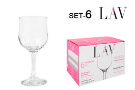 Lav Set 6 Copas Vino Tinto 240cc Ø7x7x16.5 cm (4 Cajas)