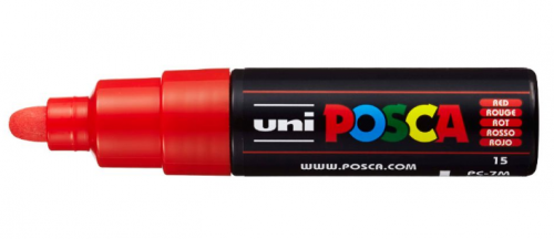 Uni ball POSCA Marcador PC-7M Rojo Punta Forma de Bala