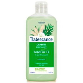 NATESSANCE Champu Arbol Del Te Purificante 250Ml Cabello Graso con Aceite Esencial de Limon y Romero