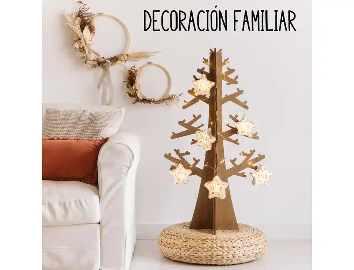 Wondee Lampara de Noche Infantil Personalizable Mini Estrella de Madera Sostenible con Nombre y Luz Quit Miedos