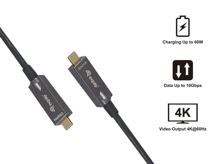 EQUIP Cable Óptico Activo USB-C a USB-C 5m 10Gbps 4K/60Hz