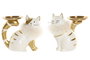 DKD Home Decor Figura de Resina Gato con Bandeja, Surtido de 2