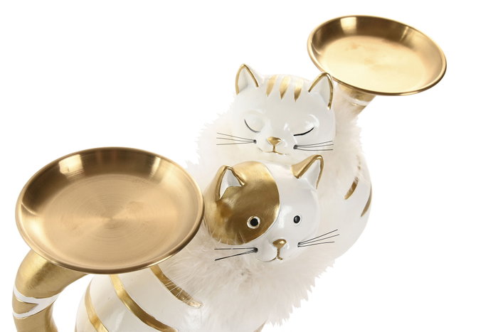 DKD Home Decor Figura de Resina Gato con Bandeja, Surtido de 2 DKD Home Decor Figura de Resina Gato con Bandeja, Surtido de 2