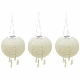 Lumisky Juego de 3 faroles solares Himalaya Ø30cm - Beige y crema