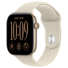 Apple Watch Series 12 GPS + Cellular 46mm Light Gold Aluminium Case con Sand Sport Band - S/M