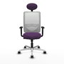 PIQUERAS Y CRESPO Silla de oficina Zulema con mecanismo Sincro, Morado y Blanco