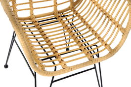 DKD Home Decor Silla Terraza Y Jardin Marron Claro Negro Ratan Sintetico Hierro Galvanizado 62 x 81 x 57 cm (2 Unidades)