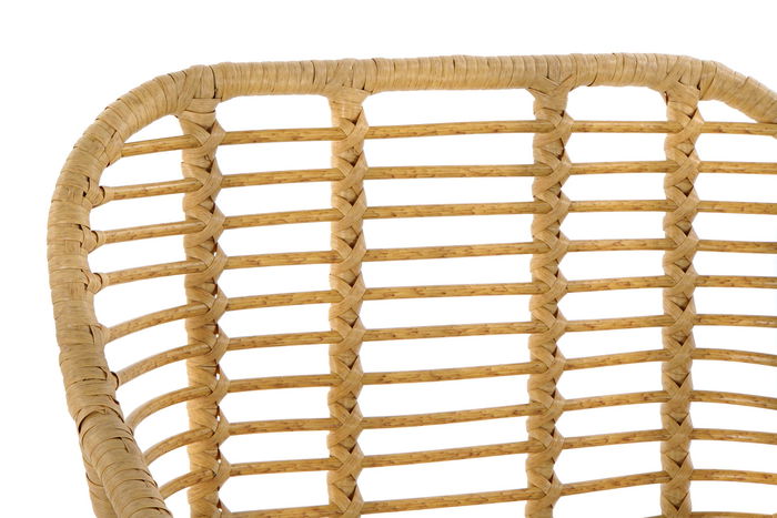 DKD Home Decor Silla Terraza Y Jardin Marron Claro Negro Ratan Sintetico Hierro Galvanizado 62 x 81 x 57 cm (2 Unidades)