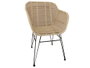 DKD Home Decor Silla de Ratán Sintético Marrón Claro y Negro
