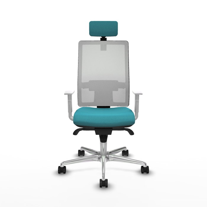 PIQUERAS Y CRESPO Silla de Oficina Horna con Mecanismo Sincro, Tela Turquesa y Malla Blanca PIQUERAS Y CRESPO Silla de Oficina Horna con Mecanismo Sincro, Tela Turquesa y Malla Blanca