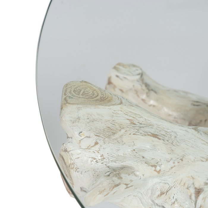 Mesa Centro Blanco Rozado 90 X 90 X 45 cm