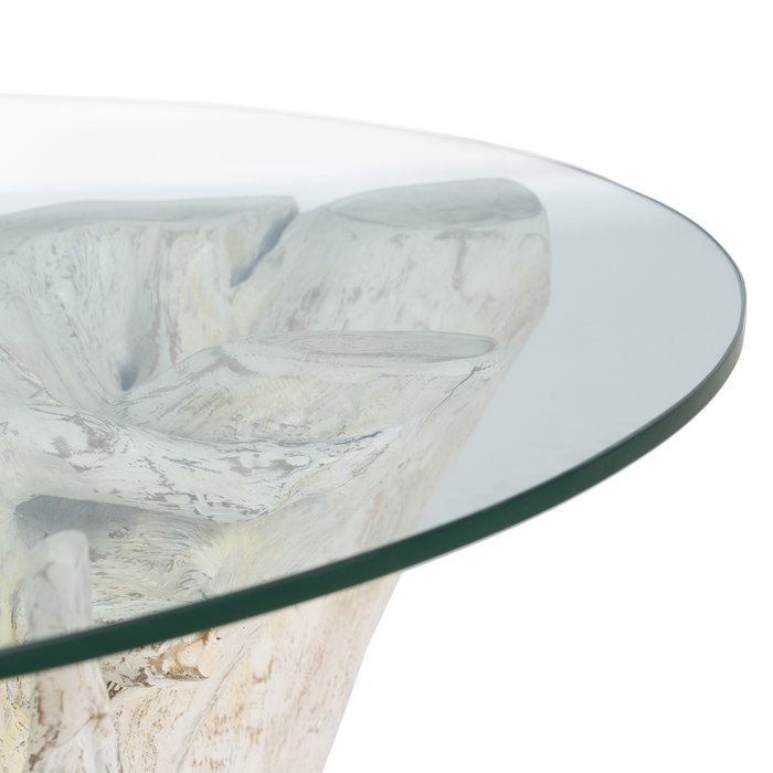 Mesa Centro Blanco Rozado 90 X 90 X 45 cm