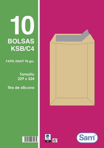Sobre-Bolsa Sam 229X324 Kraft 90G (Silicona) Paquete De 10 (Set de 25) Sobre-Bolsa Sam 229X324 Kraft 90G (Silicona) Paquete De 10 (Set de 25)