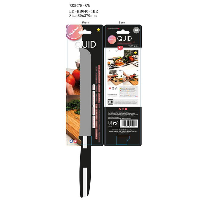 Cuchillo Pan Acero Inoxidable Habitat Quid 20 cm (12 Unidades) Cuchillo Pan Acero Inoxidable Habitat Quid 20 cm (12 Unidades)