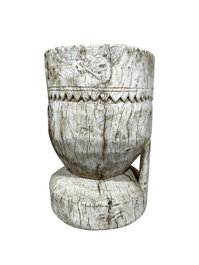 DKD Home Decor Macetero Teca Mortero Antiguo Natural