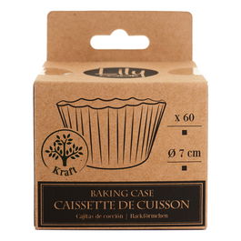 Lily Cook Juego de 60 Moldes Papel Kraft para Magdalenas, Horno, Diámetro 7 cm