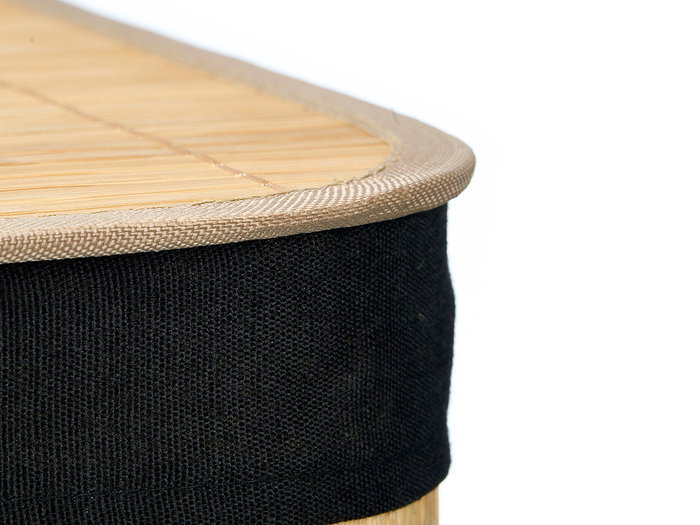 Kipit Pongotodo Rectangular Bambú Tela Negra 60L - 40x50x30 cm (Set de 6)
