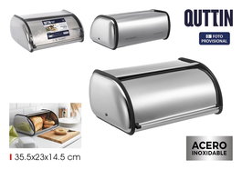 Quttin Panera Metal con Tapa 35.5 cm x 23 cm x 14.5 cm (6 Unidades)