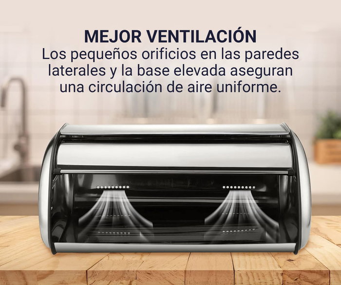 Quttin Panera Metal con Tapa 35.5 cm x 23 cm x 14.5 cm (6 Unidades)